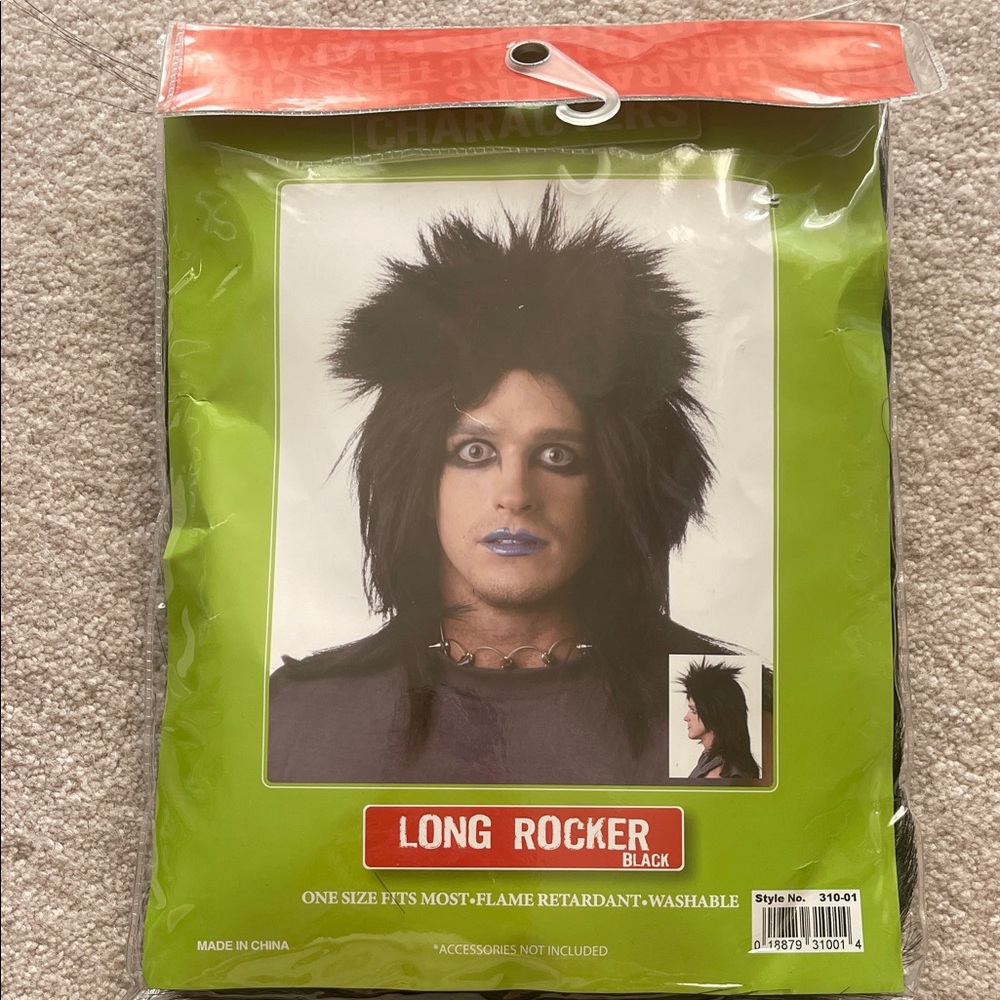 Long Rocker Black Wig